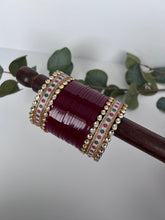 Load image into Gallery viewer, Maroon Pachi Kundan Choora