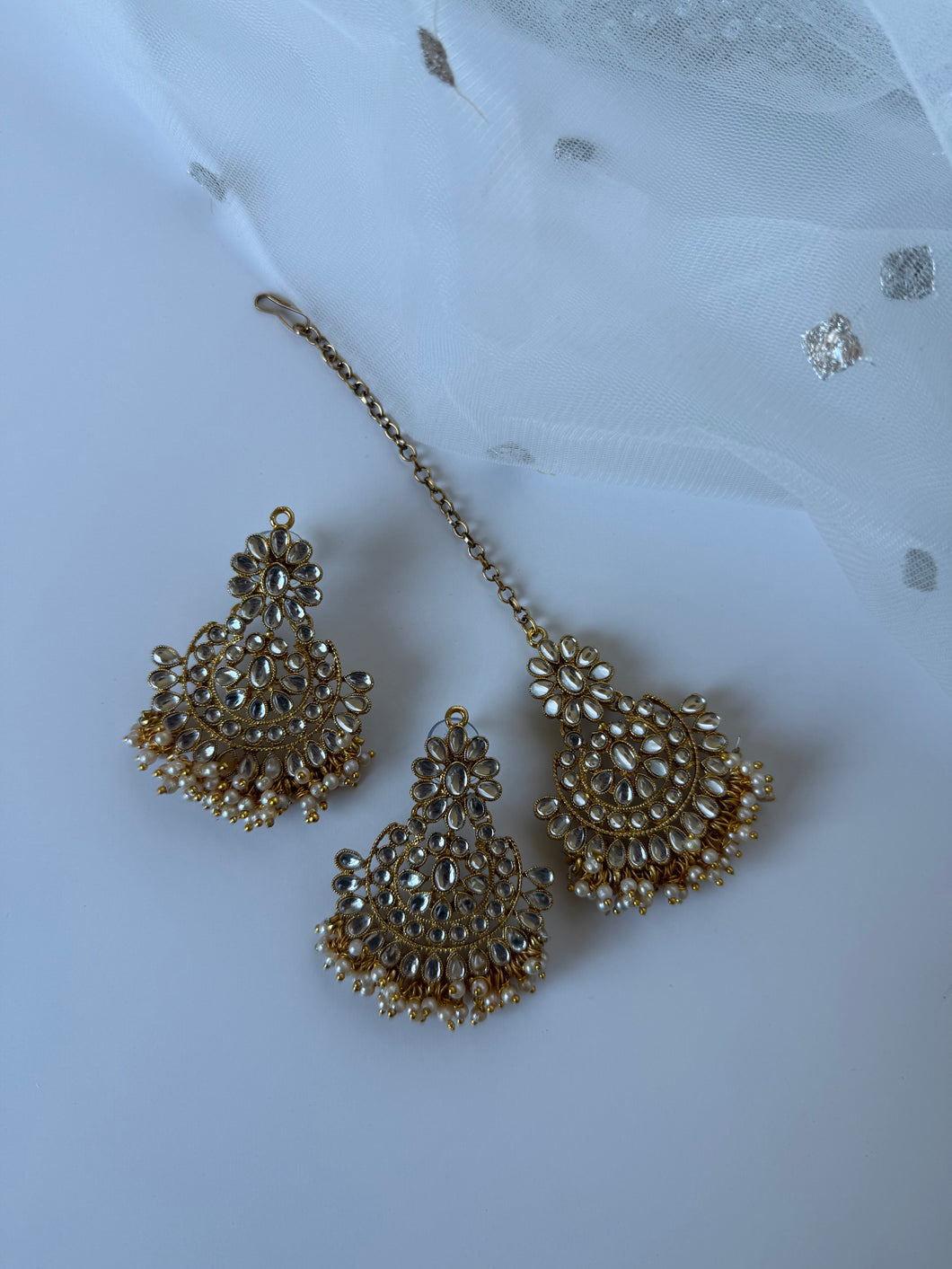 Kundan Earrings Tikka Set