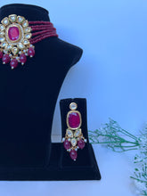 Load image into Gallery viewer, Kundan Choker maroon
