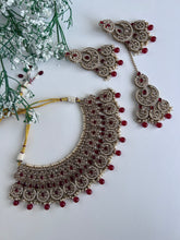 Load image into Gallery viewer, Maroon Necklace Set
