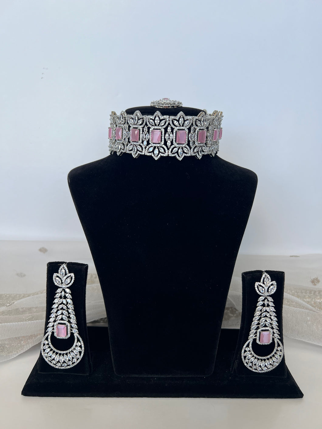 Pink Diamond Choker Set