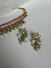 Load image into Gallery viewer, Pink and Sage Kundan Set
