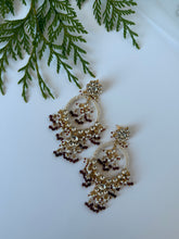 Load image into Gallery viewer, Raina Kundan Earrings (Green and Maroon)
