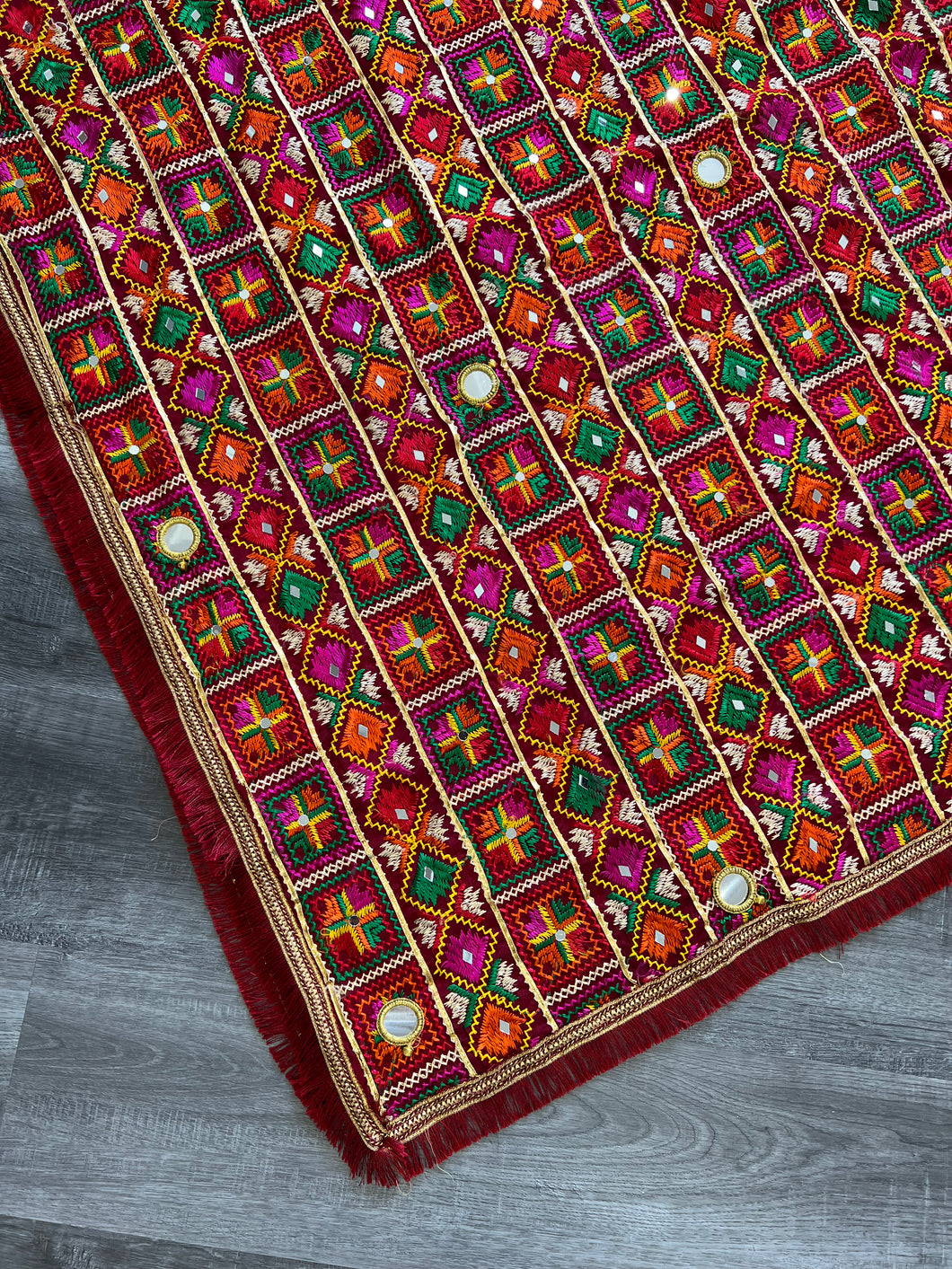 Maroon Multi Phulkari