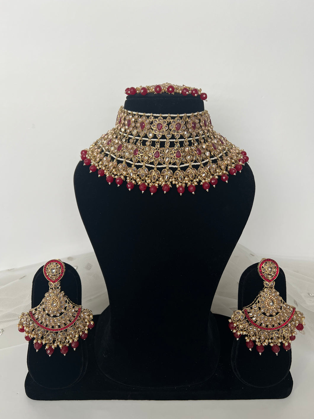 Pavan Maroon Bridal Set