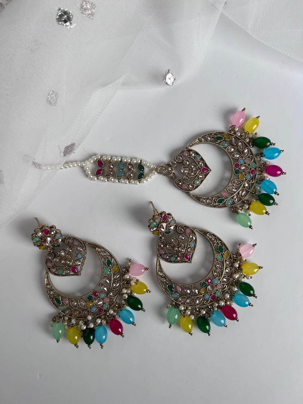 Multi Earrings Tikka Set