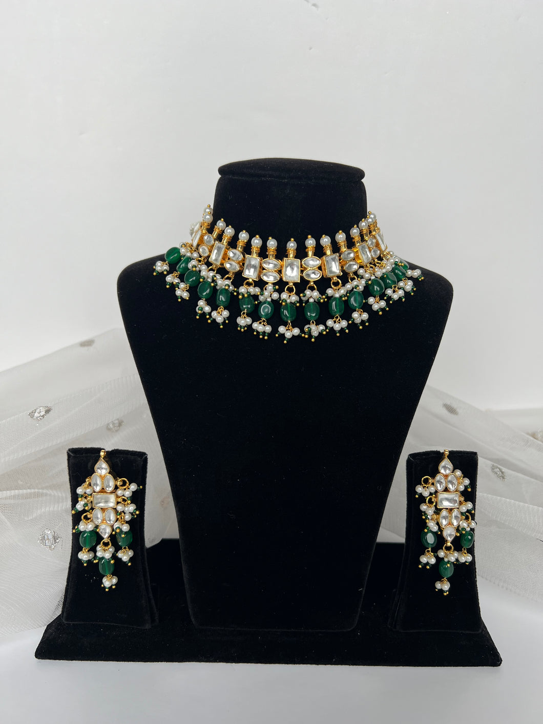 Green Kundan Set