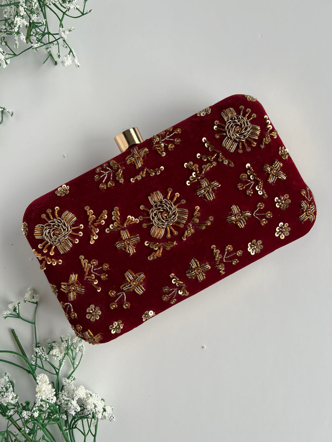 Deep Maroon Clutch