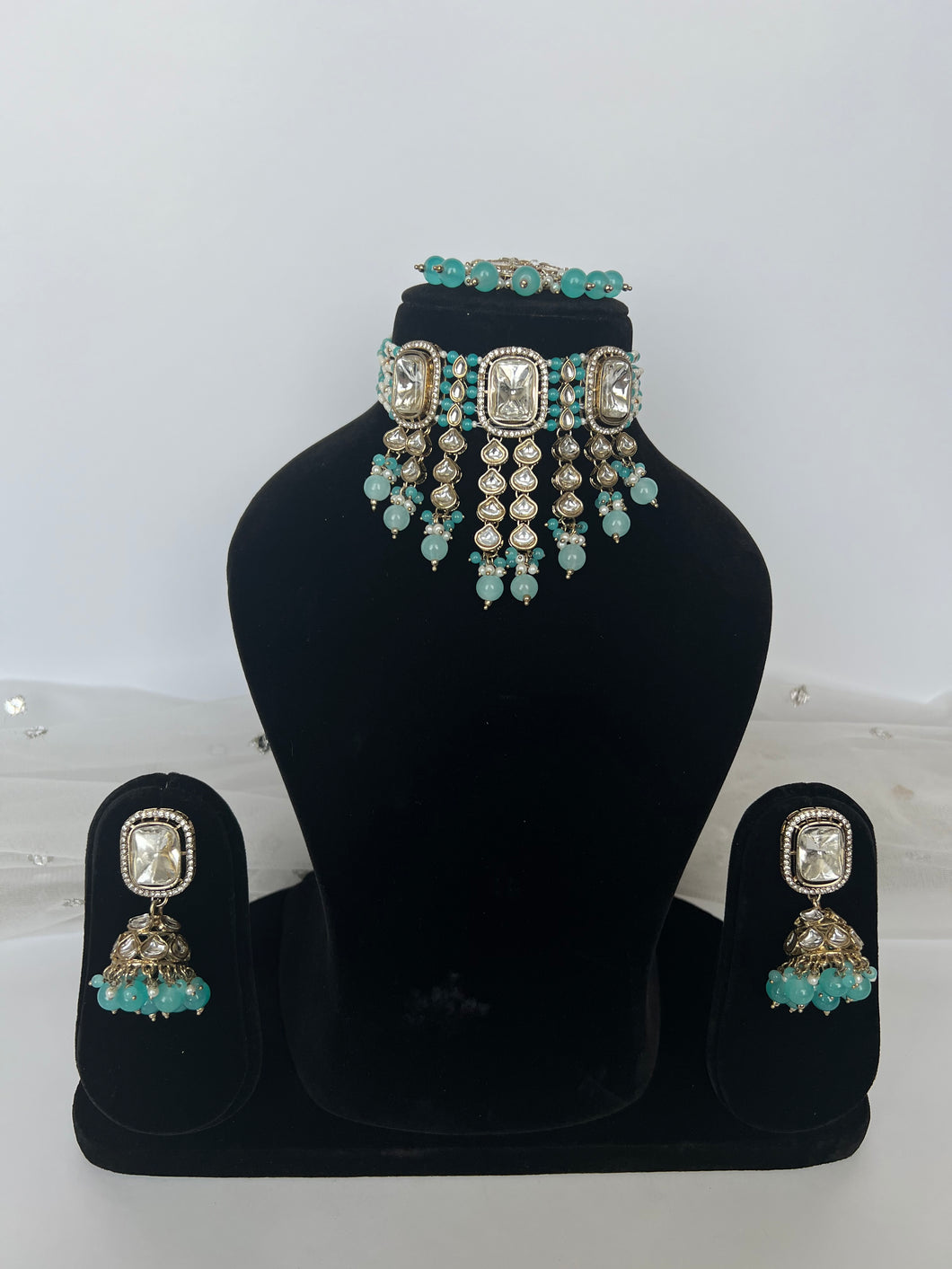 Tanvi Blue Waterfall Set