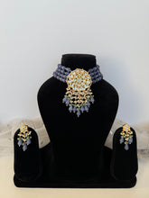 Load image into Gallery viewer, Dusty Blue Kundan Set
