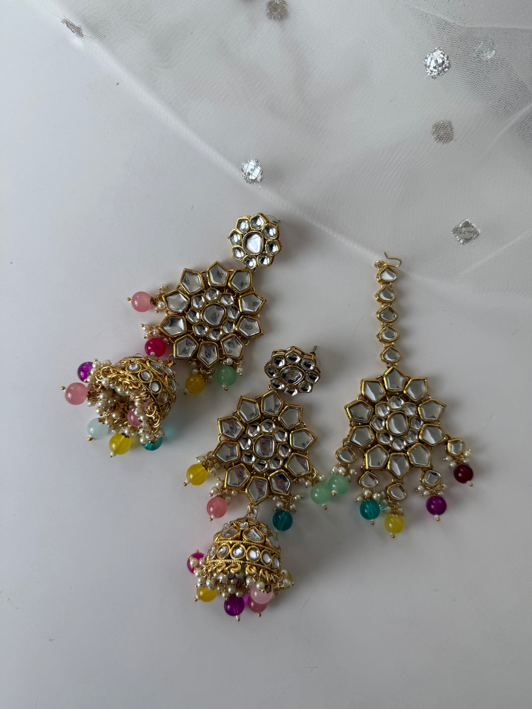 Multi Kundan Earrings