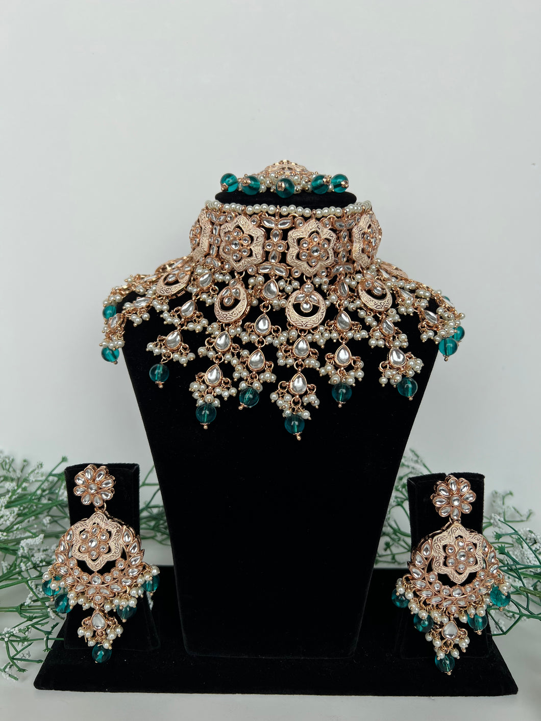 Sohal Meenakari Set (teal)