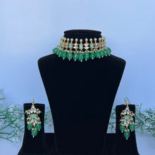 Load image into Gallery viewer, Mint Pachi Kundan Set
