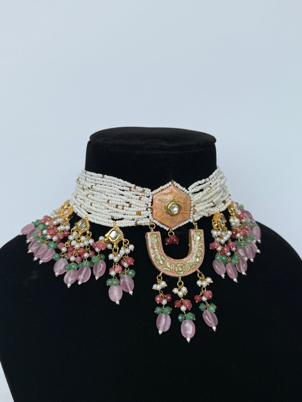 Meenakari Pink Set