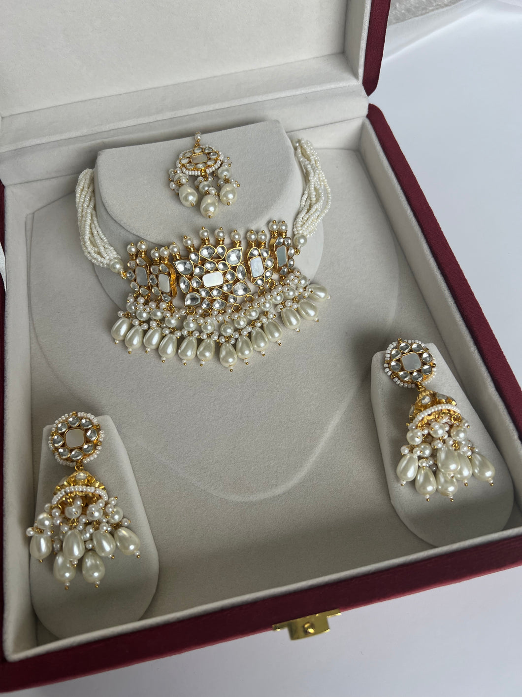 Pam Kundan Set Pearl