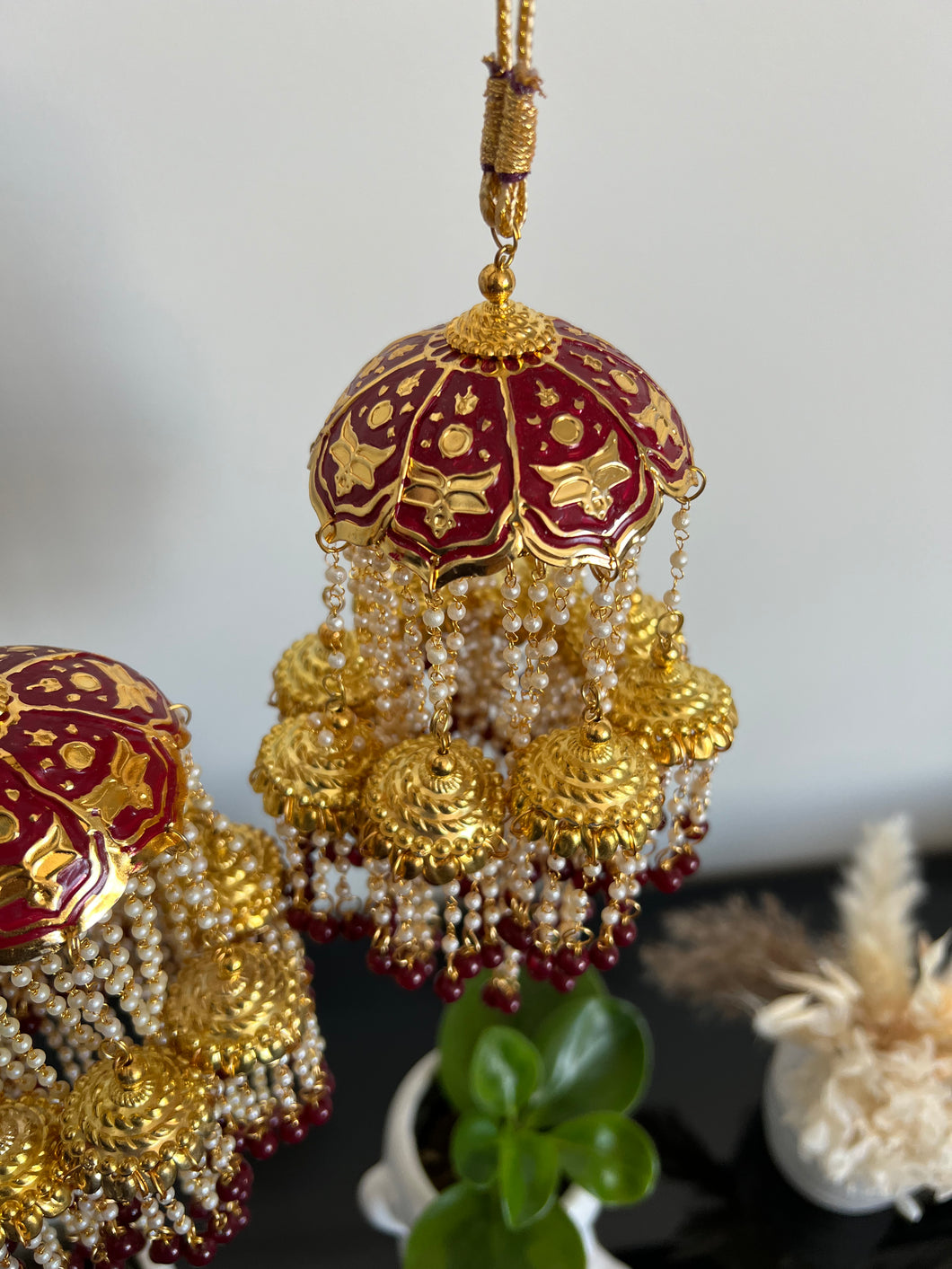 Maroon Meenakari Kalire