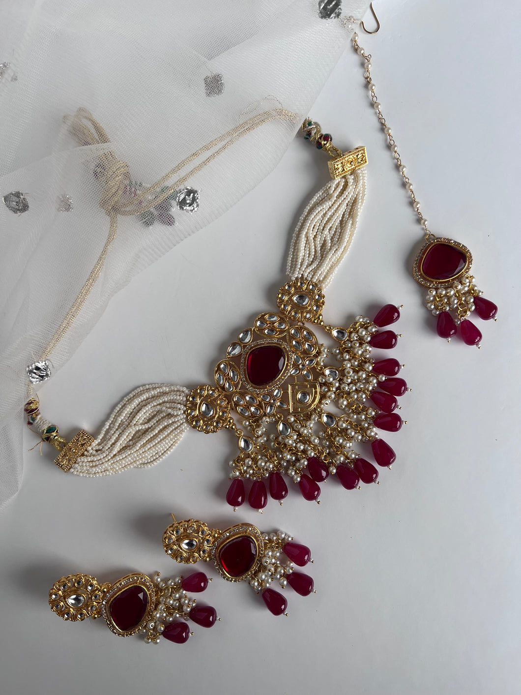 Ruby Kundan Set