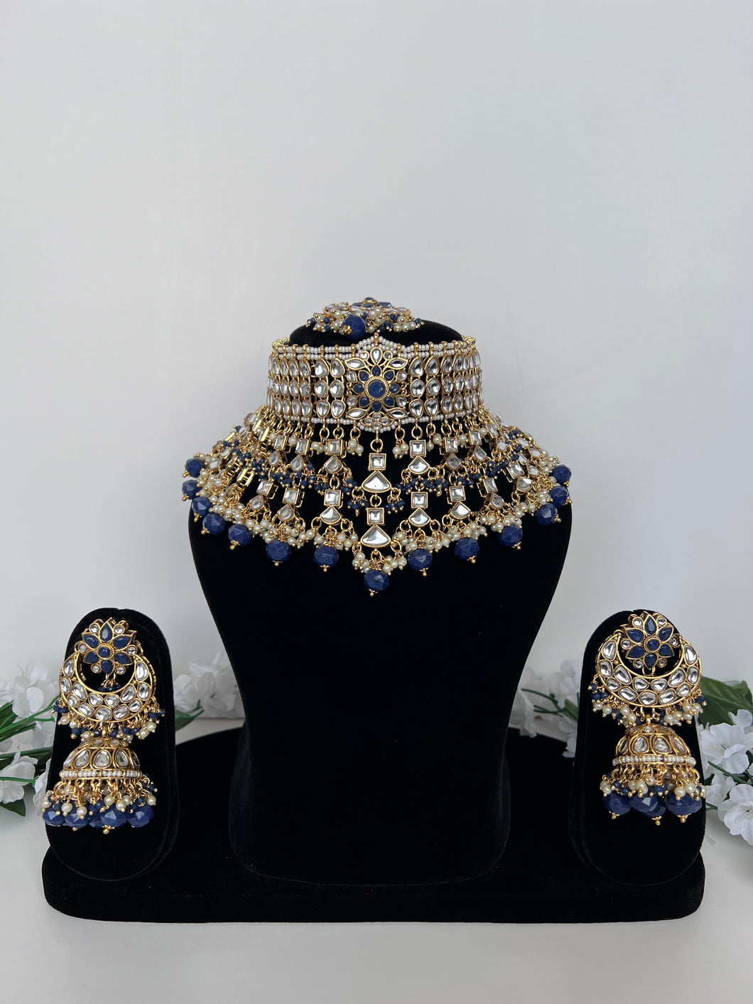 Navy Kundan Set