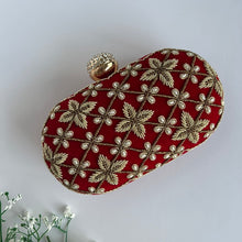 Load image into Gallery viewer, Maroon Velvet Clutch
