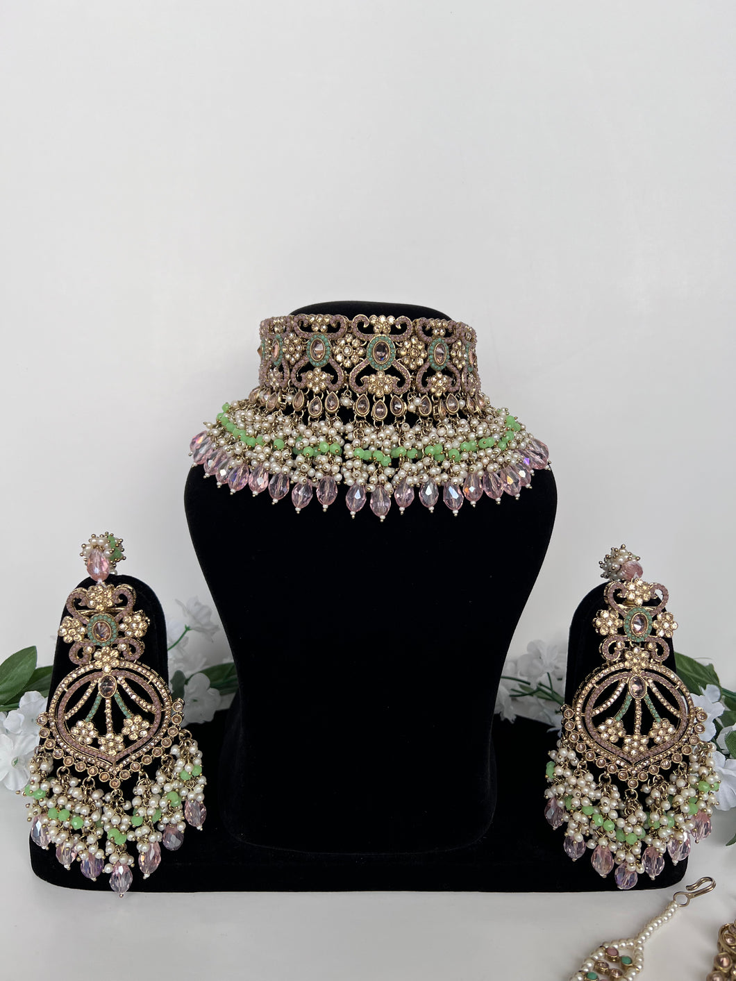 Nabeela Pakistani Set Mint & Pink