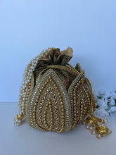 Load image into Gallery viewer, Golden Pearls Potli

