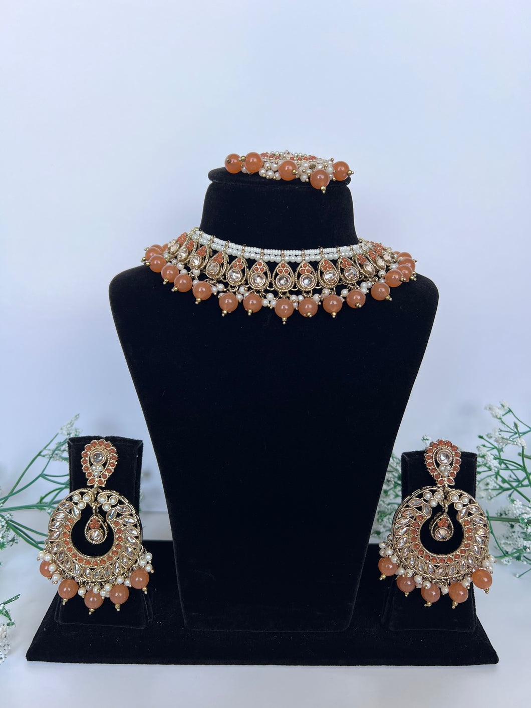 Rust Orange Necklace Set