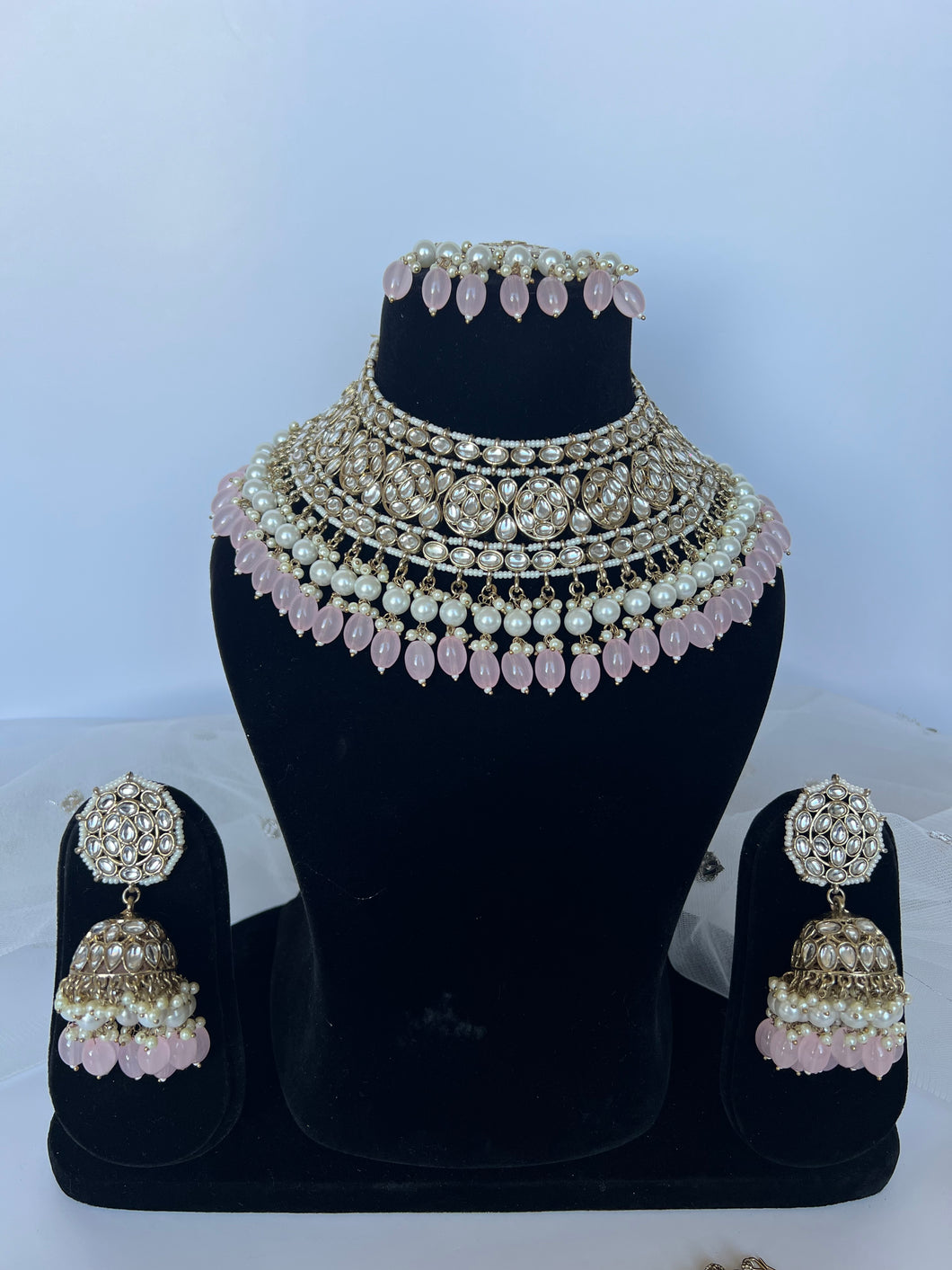 Finest Kundan Set (pink)