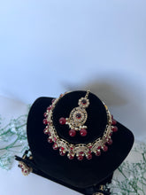 Load image into Gallery viewer, Maroon choker set
