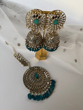Load image into Gallery viewer, Teal Jhumki Tikka
