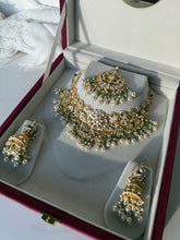 Load image into Gallery viewer, Sage Green Kundan Set
