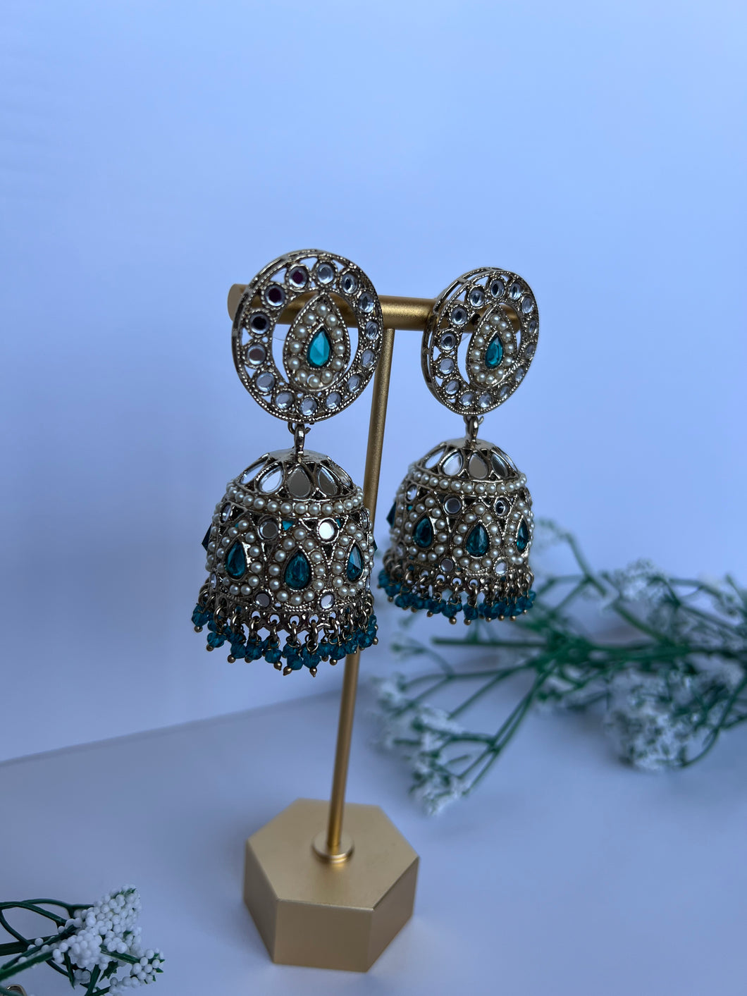Teal Sheesha Earring Set
