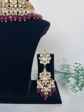 Load image into Gallery viewer, Sonia Kundan Set in Maroon
