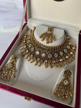 Load image into Gallery viewer, Meena Antique Kundan Bridal Set
