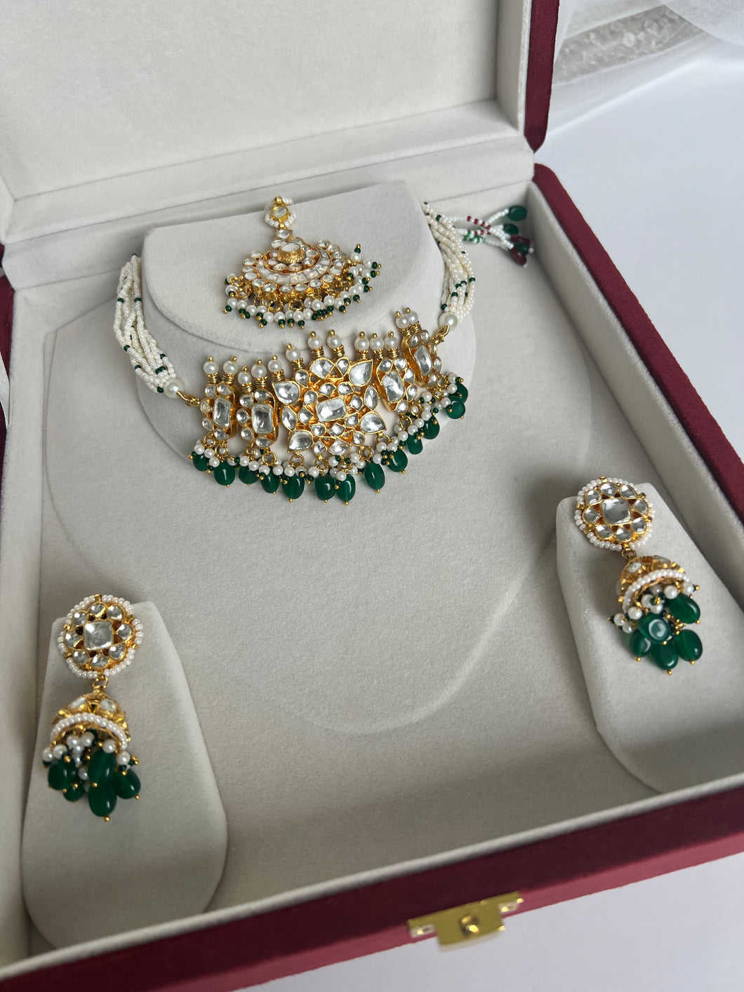 Pam Kundan Set Green