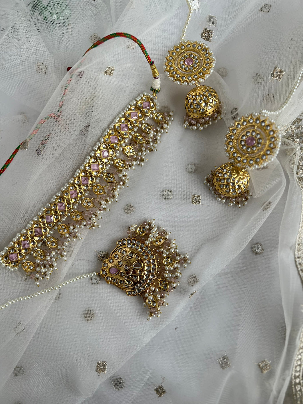 Mehreen Kundan Set (pink)