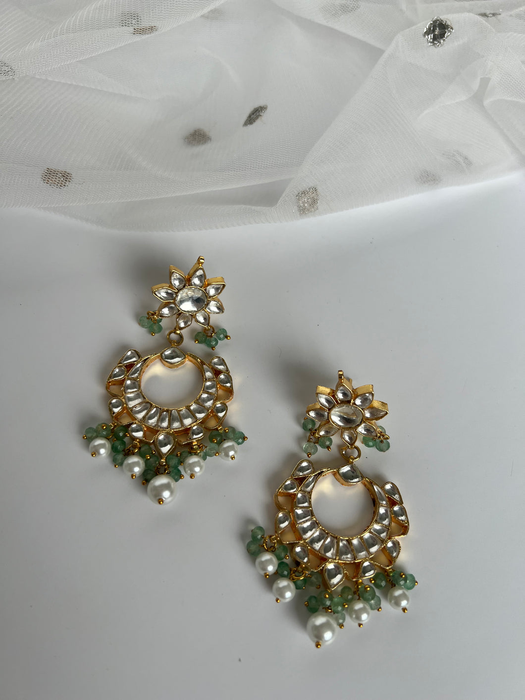 Sage Kundan Earrings