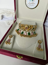Load image into Gallery viewer, Pink &amp; Green Kashmiri Choker Set
