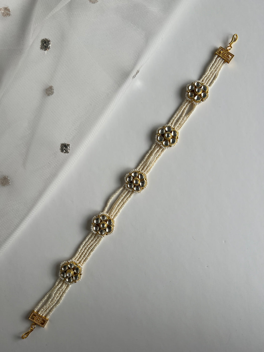 Pearl kundan headband