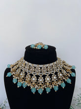 Load image into Gallery viewer, Baby Blue Kundan Set
