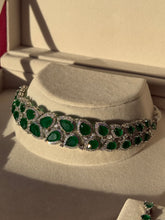 Load image into Gallery viewer, Emerald Silver Diamond Set
