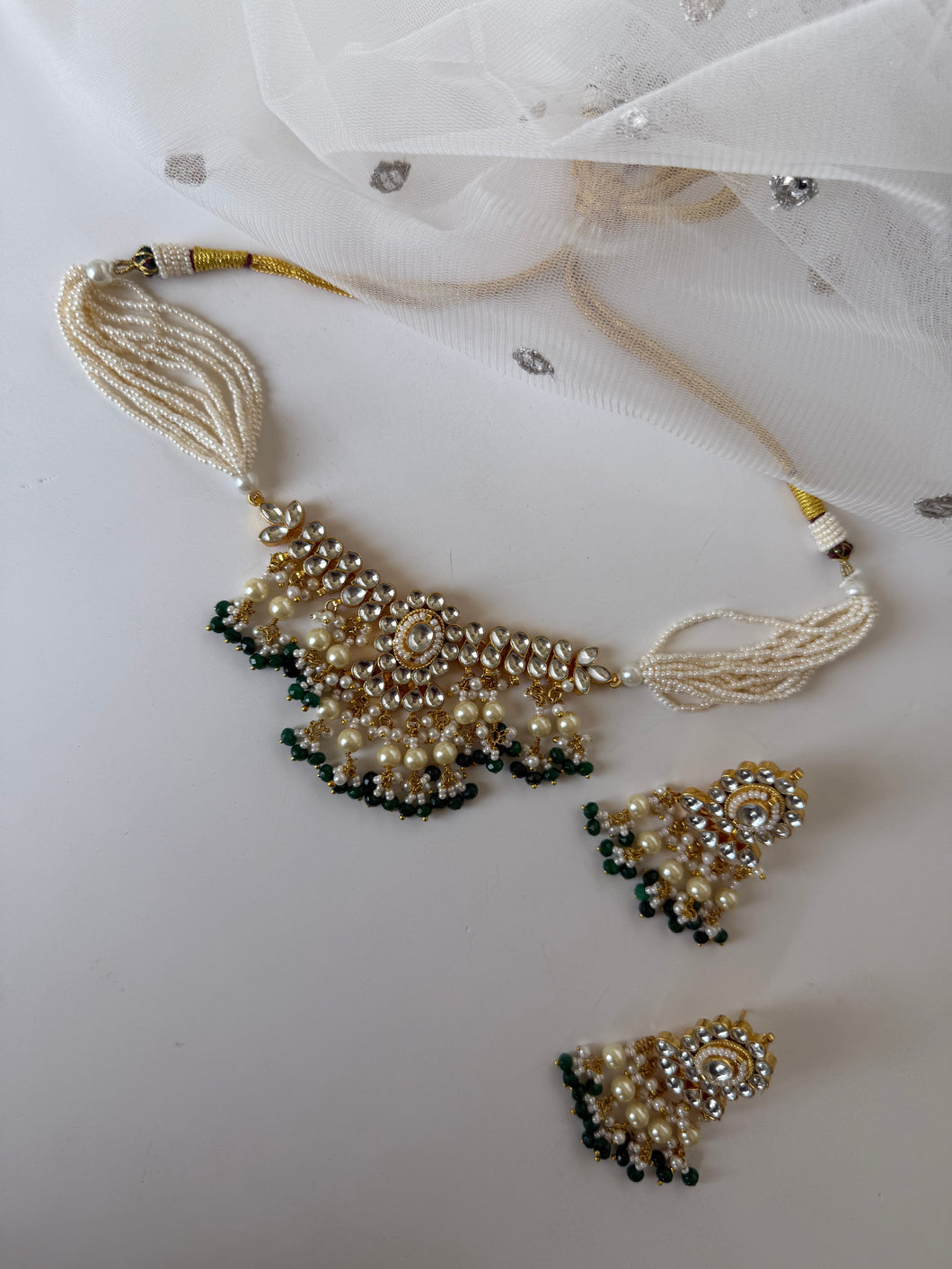 Green Kundan Set
