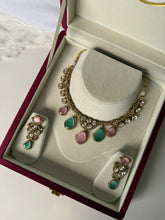 Load image into Gallery viewer, Pink and Mint Uncut Kundan Set
