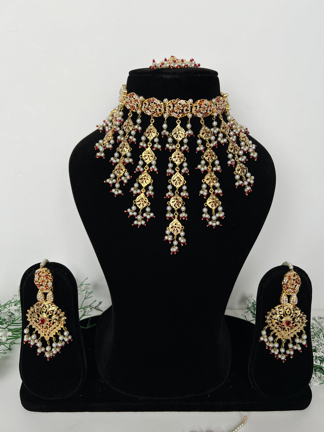Arzoo Jardau Set (maroon)
