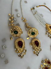 Load image into Gallery viewer, Pandora Kundan Set Green &amp; Ruby
