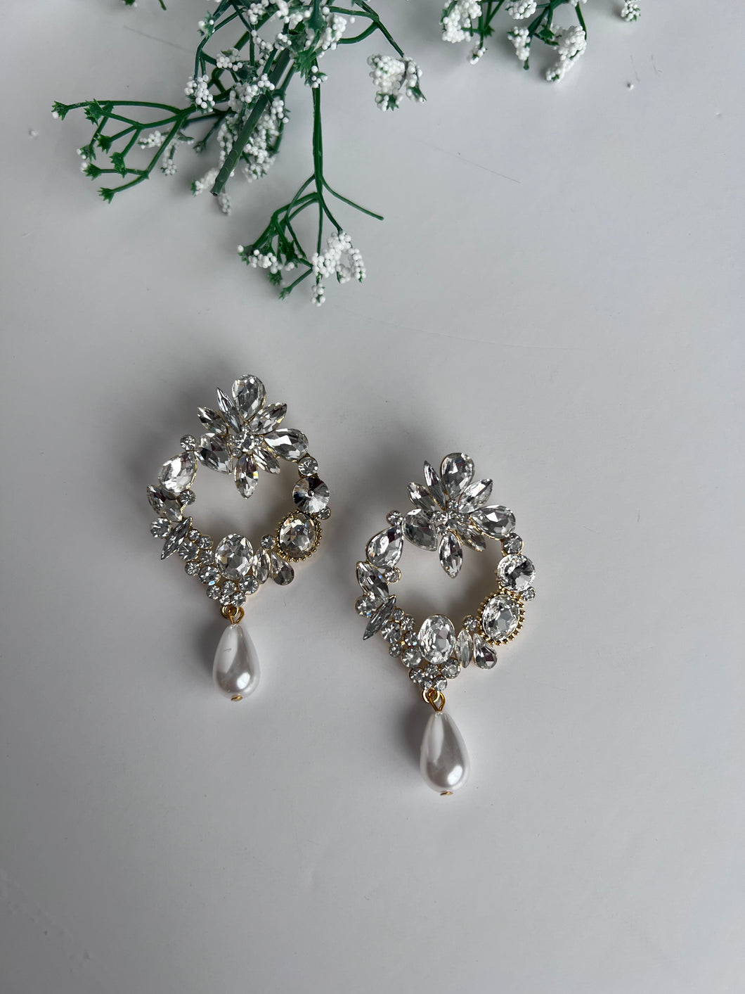 Crystal Pearl Earrings