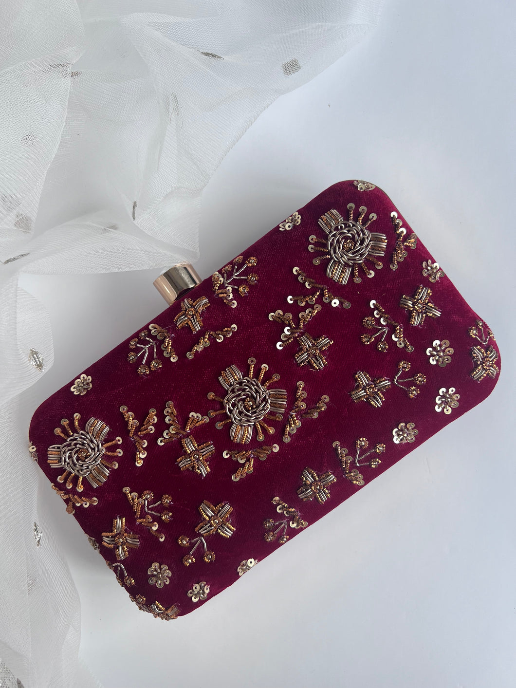 Maroon clutch