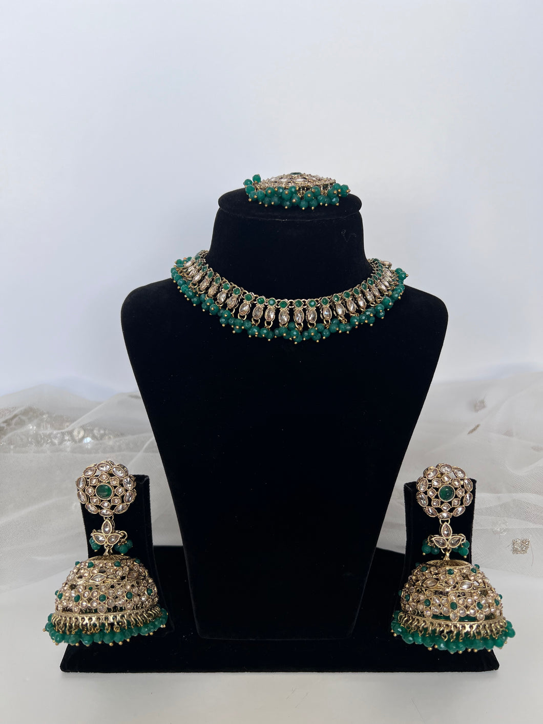 Patiala Necklace Set Green