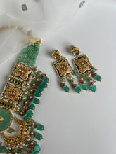 Load image into Gallery viewer, Teal Rajasthani Kundan Set
