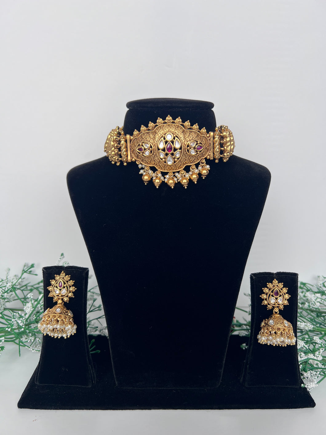 Roshni Antique Set Ruby