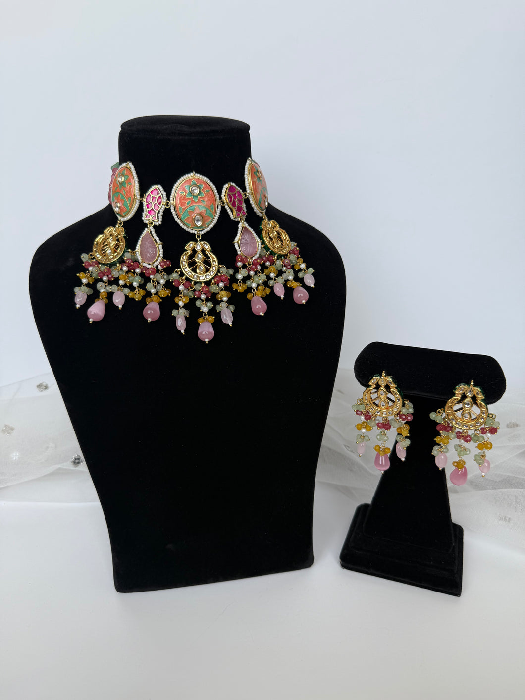 Meenakari Pink Set